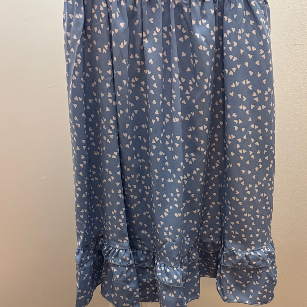 Blue Ruffle Floral Dress - Picture 6 of 7